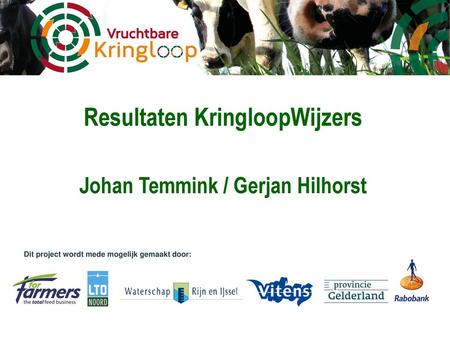 Resultaten KringloopWijzers Johan Temmink / Gerjan Hilhorst