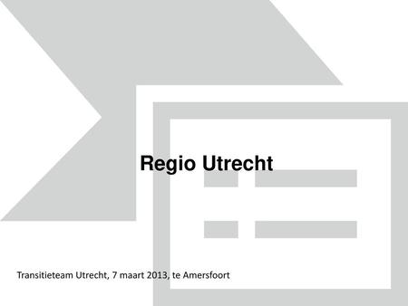 Regio Utrecht Transitieteam Utrecht, 7 maart 2013, te Amersfoort