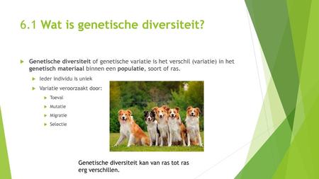 6.1 Wat is genetische diversiteit?