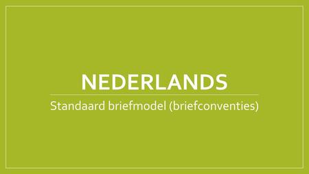 Standaard briefmodel (briefconventies)