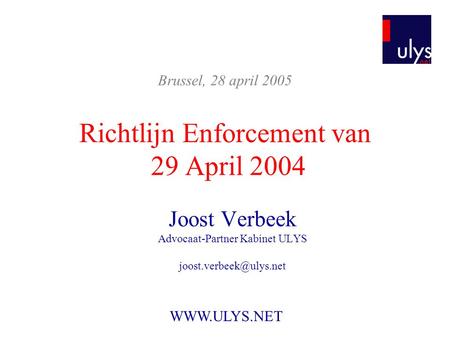 Richtlijn Enforcement van 29 April 2004