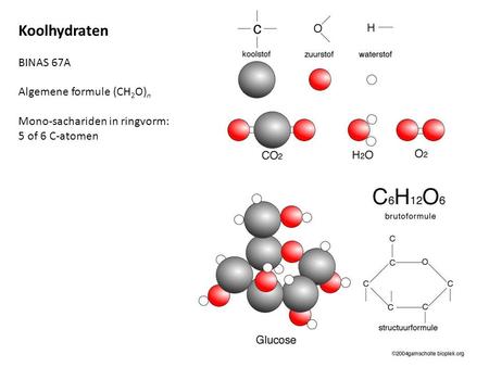Koolhydraten BINAS 67A Algemene formule (CH2O)n