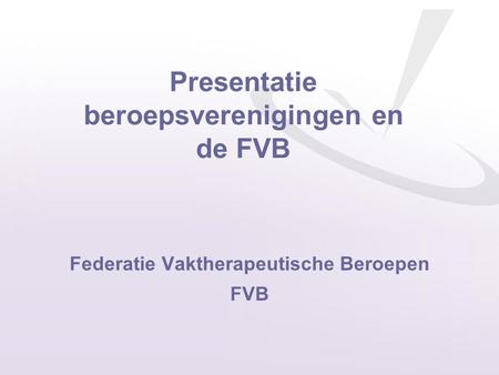 Federatie Vaktherapeutische Beroepen FVB