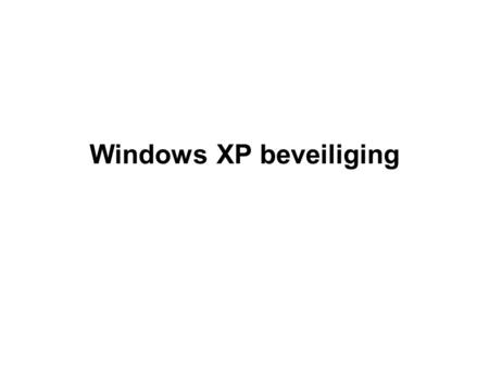 Windows XP beveiliging