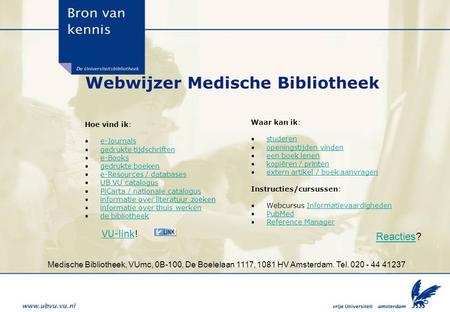Webwijzer Medische Bibliotheek