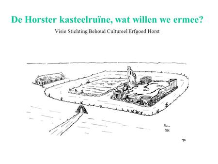 De Horster kasteelruïne, wat willen we ermee? Visie Stichting Behoud Cultureel Erfgoed Horst.