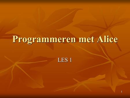 Programmeren met Alice