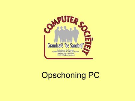 Opschoning PC.