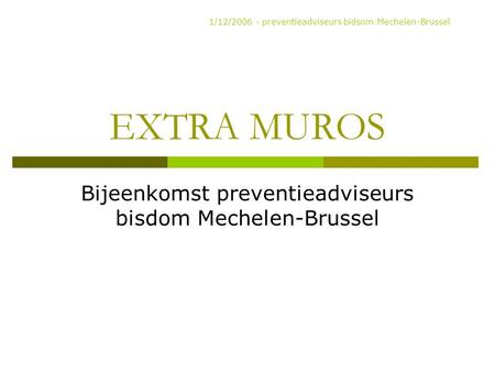 Bijeenkomst preventieadviseurs bisdom Mechelen-Brussel