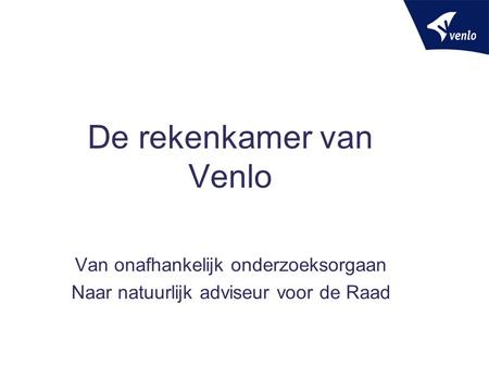 De rekenkamer van Venlo