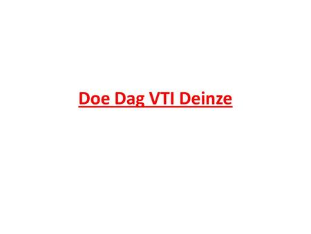 Doe Dag VTI Deinze.