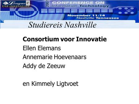 Studiereis Nashville Consortium voor Innovatie Ellen Elemans