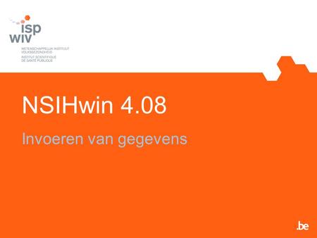 NSIHwin 4.08 Invoeren van gegevens.