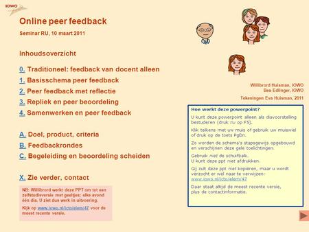 Online peer feedback Seminar RU, 10 maart 2011