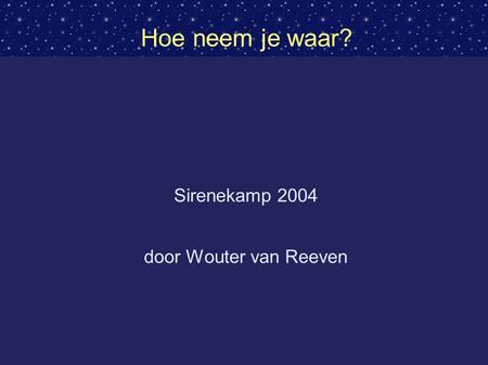 Sirenekamp 2004 door Wouter van Reeven