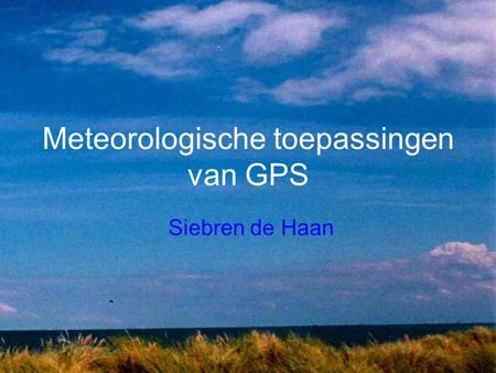 Meteorologische toepassingen van GPS