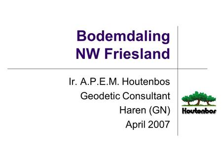 Bodemdaling NW Friesland
