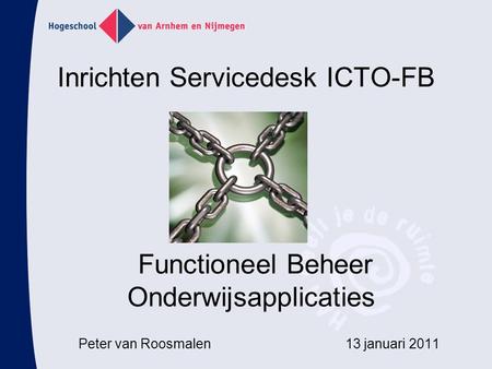 Inrichten Servicedesk ICTO-FB