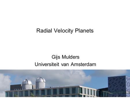 Radial Velocity Planets