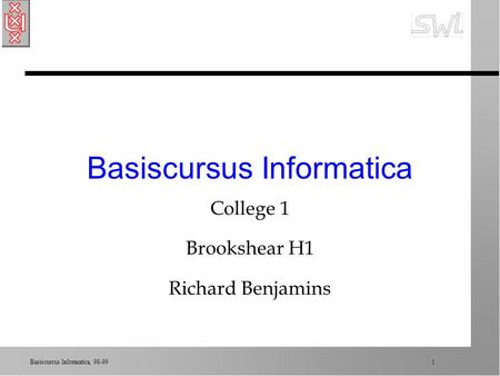 Basiscursus Informatica