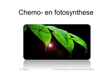 Chemo- en fotosynthese