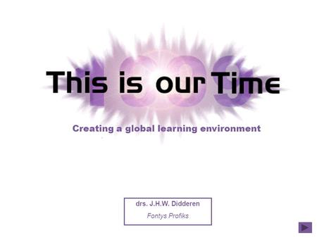 Creating a global learning environment drs. J.H.W. Didderen Fontys Profiks.