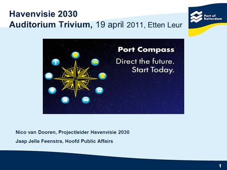 Havenvisie 2030 Auditorium Trivium, 19 april 2011, Etten Leur