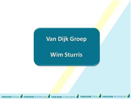 VDG WS Van Dijk Groep Wim Sturris. Inhoud  Innovaties Van Dijk Groep  Conceptueel  Praktijk  Experimenteel Groen Bouwlab  Verbinden  Terug in de.