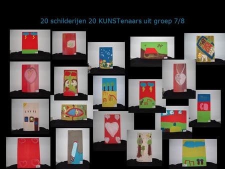 20 schilderijen 20 KUNSTenaars uit groep 7/8. GEHEIMEN De stichting ARTpool bestaat dit jaar 10 jaar. Dit was een van de redenen om een schilderijenwedstrijd.