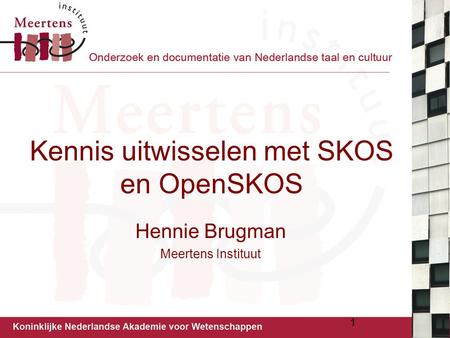 Kennis uitwisselen met SKOS en OpenSKOS