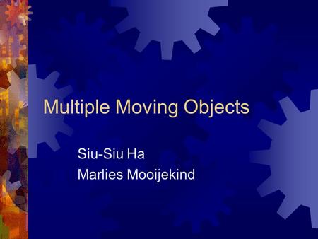 Multiple Moving Objects Siu-Siu Ha Marlies Mooijekind.