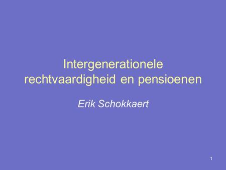 Intergenerationele rechtvaardigheid en pensioenen