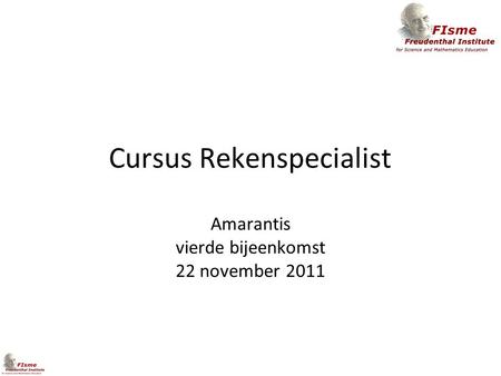 Cursus Rekenspecialist
