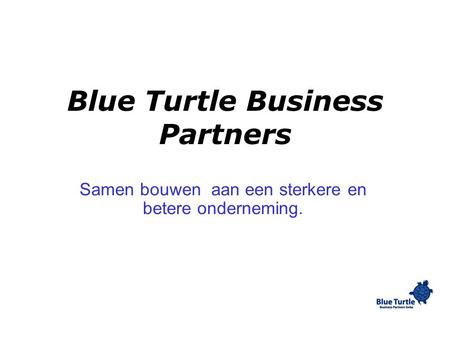 Blue Turtle Business Partners Samen bouwen aan een sterkere en betere onderneming.