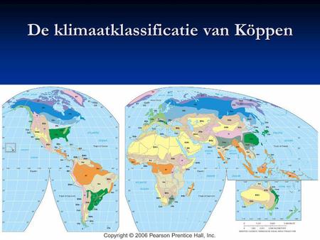 De klimaatklassificatie van Köppen