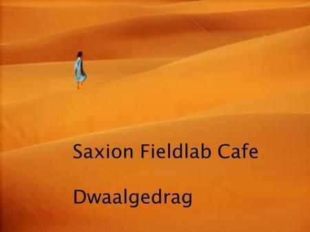 Saxion Fieldlab Cafe Dwaalgedrag.