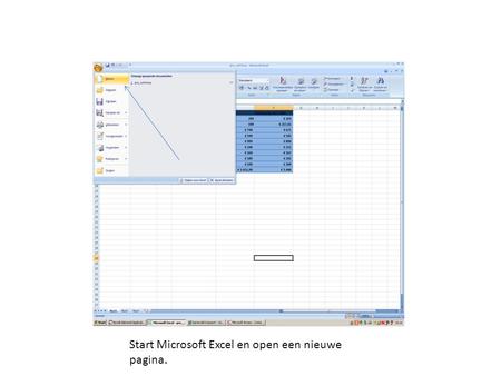 Start Microsoft Excel en open een nieuwe pagina..