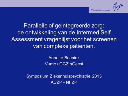 Symposium Ziekenhuispsychiatrie 2013