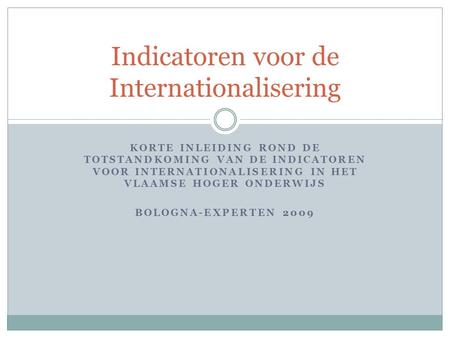 Indicatoren voor de Internationalisering