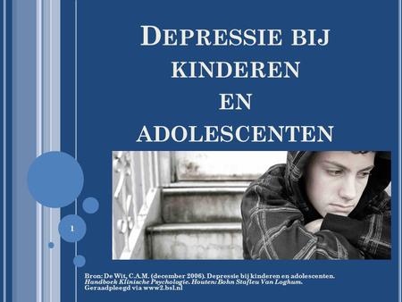 Depressie bij kinderen en adolescenten