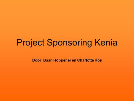 Project Sponsoring Kenia