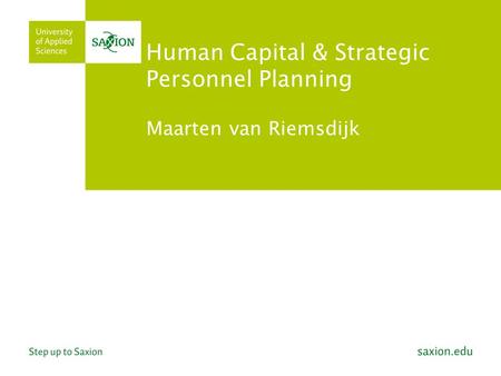 Human Capital & Strategic Personnel Planning