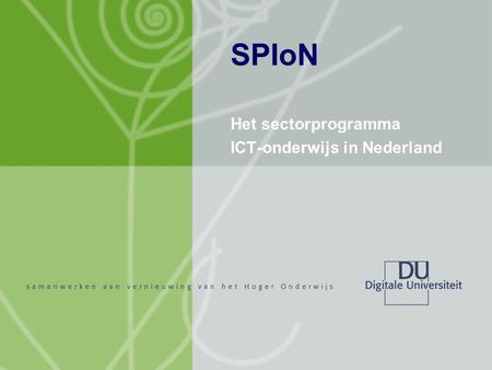 Het sectorprogramma ICT-onderwijs in Nederland