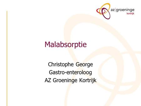 Christophe George Gastro-enteroloog AZ Groeninge Kortrijk