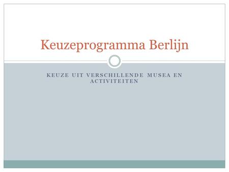 Keuzeprogramma Berlijn