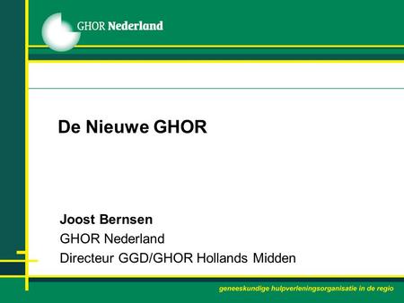 Joost Bernsen GHOR Nederland Directeur GGD/GHOR Hollands Midden