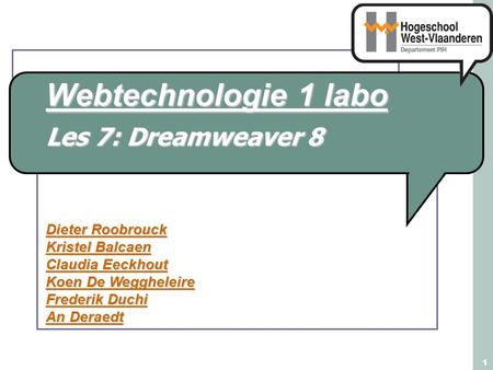 Les 7: Dreamweaver 8.
