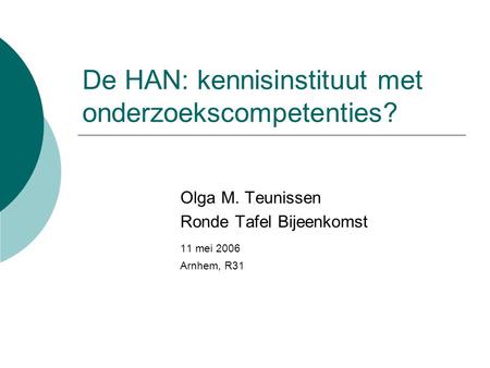 De HAN: kennisinstituut met onderzoekscompetenties?