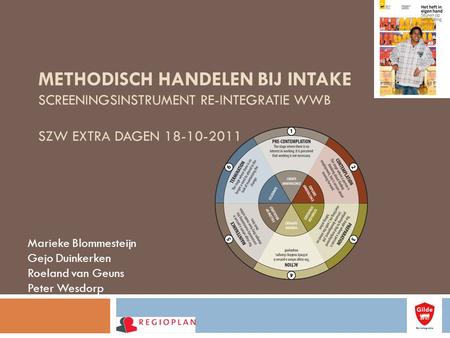 Methodisch handelen bij intake screeningsinstrument re-integratie WWB SZW Extra dagen 18-10-2011 Marieke Blommesteijn Gejo Duinkerken Roeland van Geuns.