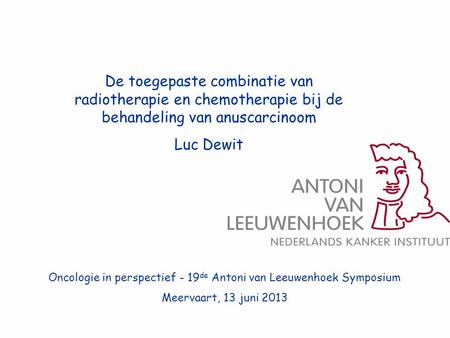 Oncologie in perspectief - 19de Antoni van Leeuwenhoek Symposium